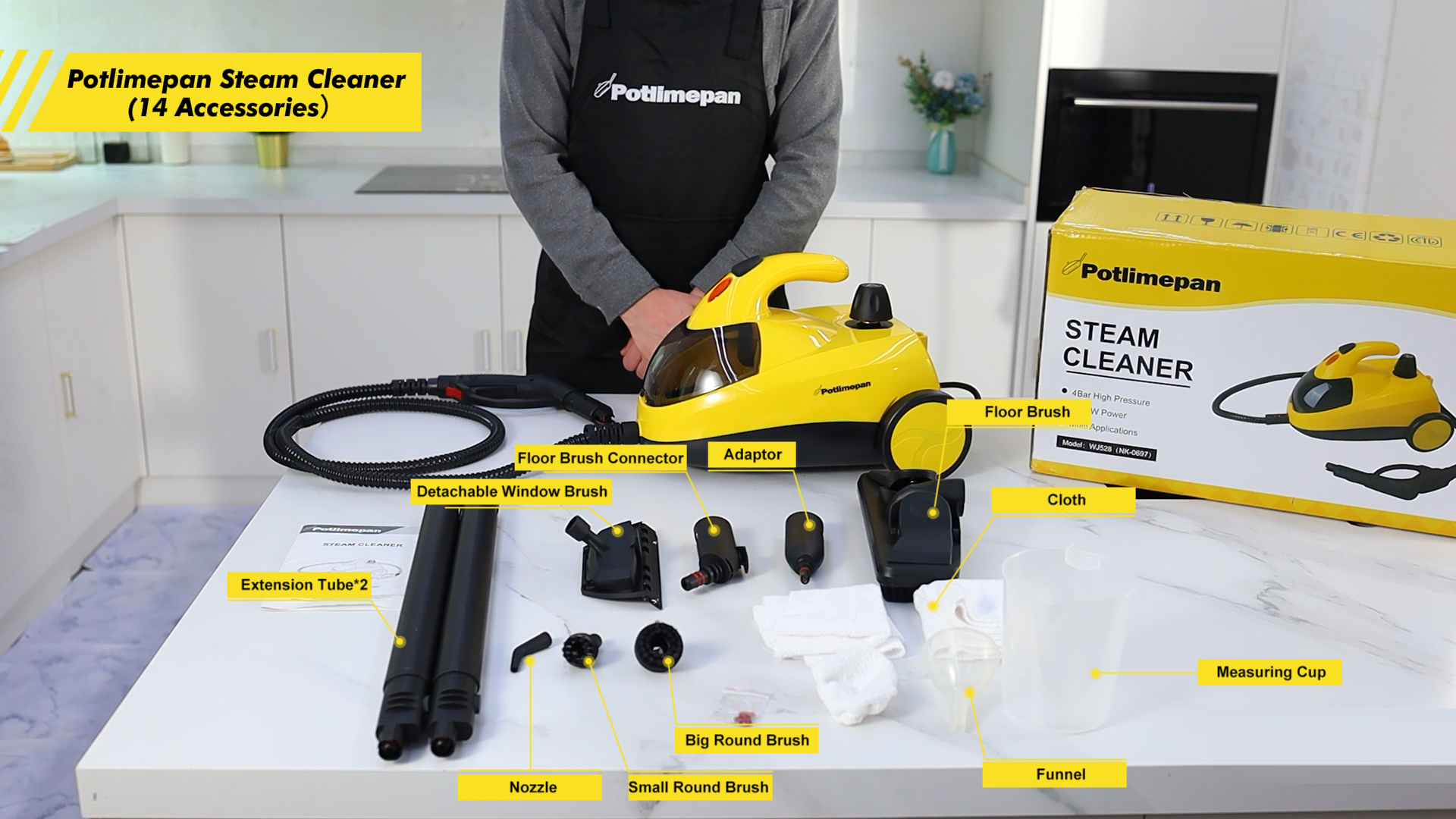 Amazon.com - Potlimepan 1500W Multipurpose Steam Cleaner, 1.5L